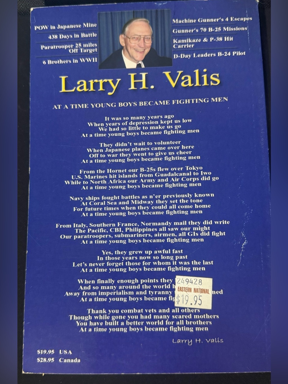From Young Boys to Fighting Men by Larry H. Valis - Blue Cover Paperback - Picture 3 of 3